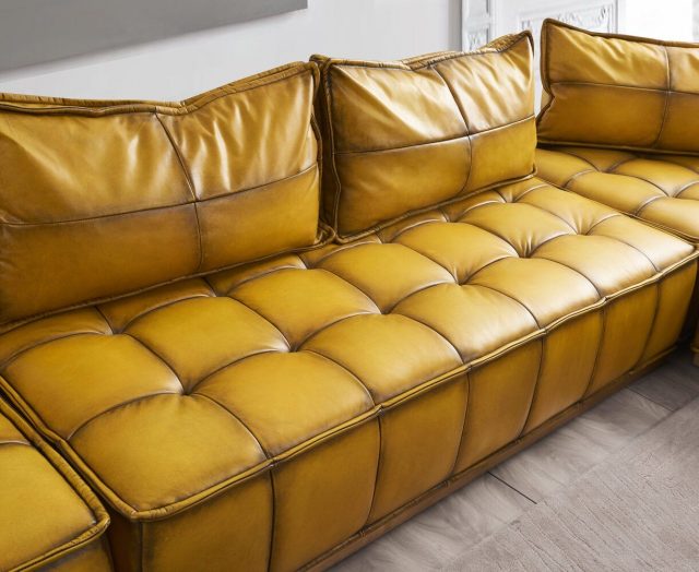 Угловой диван Martini Yellow Leather
