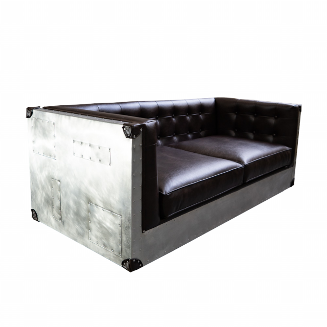 Мягкий диван Boxy Chair Aviator Aluminum в стиле лофт, модерн, индастриал