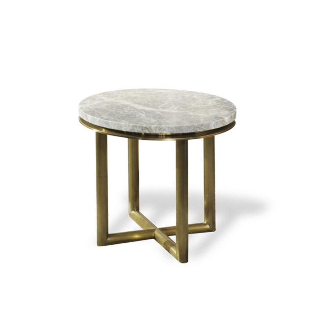 Столик из мрамора и стали Granado в стиле лофт, модерн, индастриал