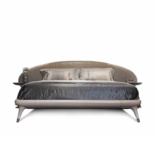 Кровать с овальным изголовьем Rinaldo в стиле лофт, модерн, индастриал