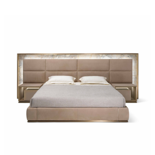 Кровать с комбинированной обивкой Cleodora