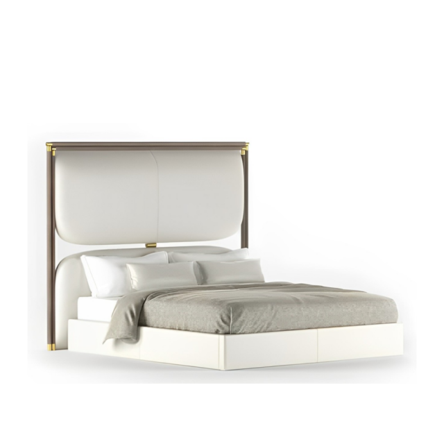 "Кровать с высоким изголовьем Karna в стиле лофт, модерн, индастриал