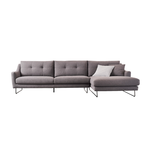 Угловой диван на тонких ножках Gray Elegance