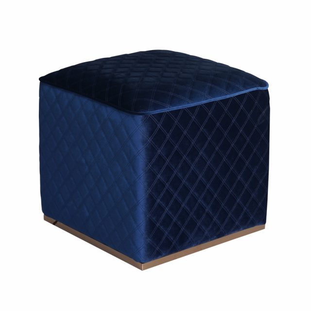 Пуф Cube Blue Velvet в спальню в стиле лофт, модерн, индастриал