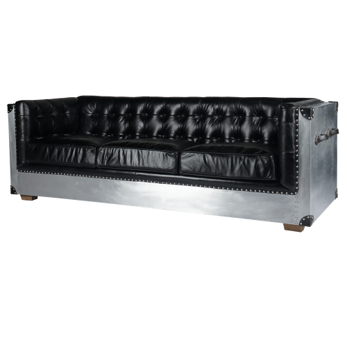 Трехместный диван из металла Pilot Black Aluminum