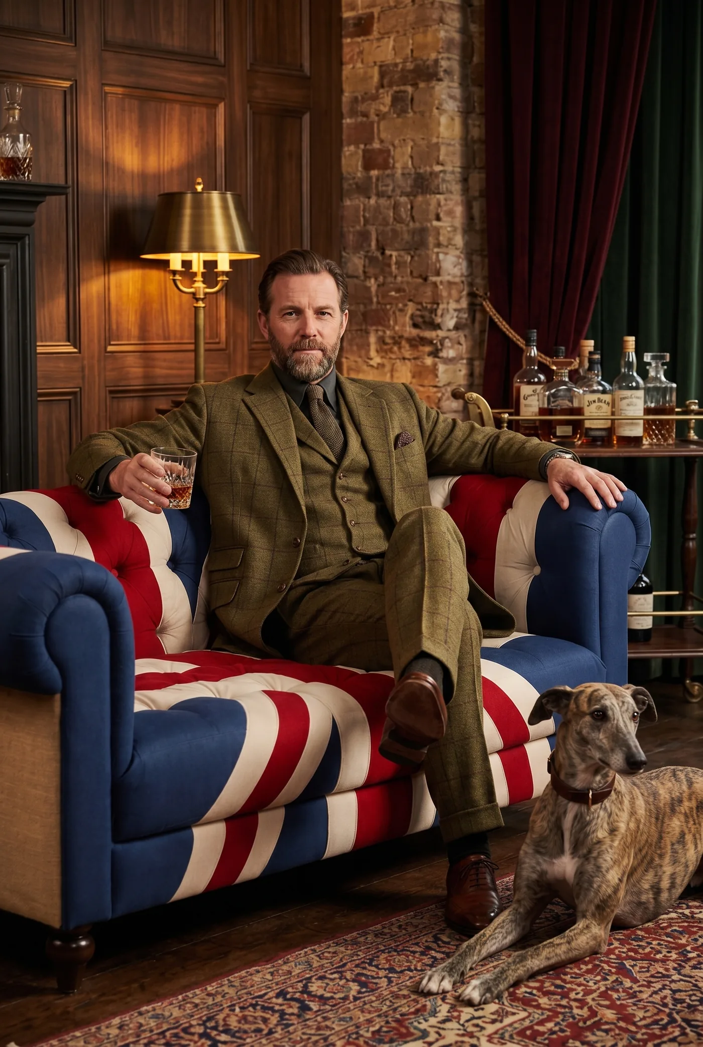 Двухместный диван Britain Wood Legs — в интерьере