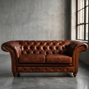 Двухместный диван Milan Quilted Leather в стиле лофт — купить в OLD LOFT