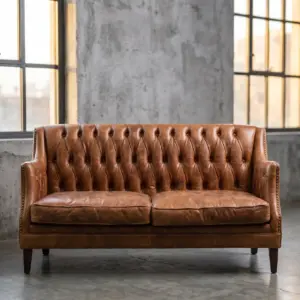 Двухместный диван Royal Brown 1 Seat в стиле лофт — купить в OLD LOFT
