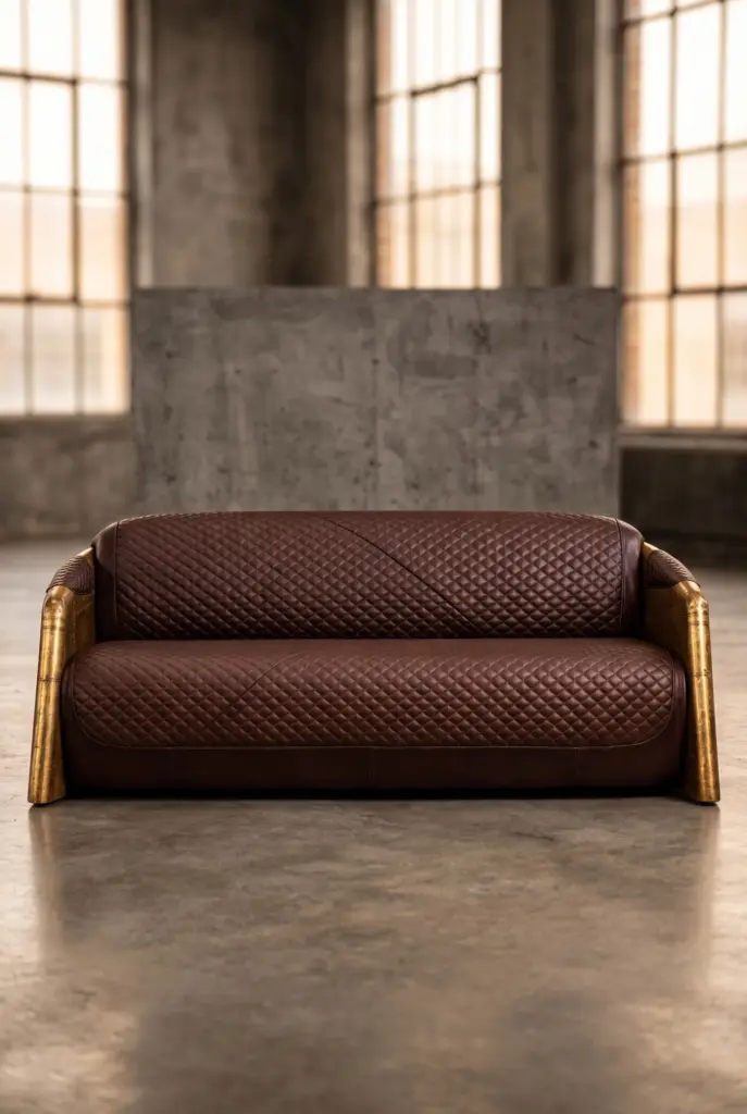 Двухместный диван Take-off Brass Wide 2 Seat