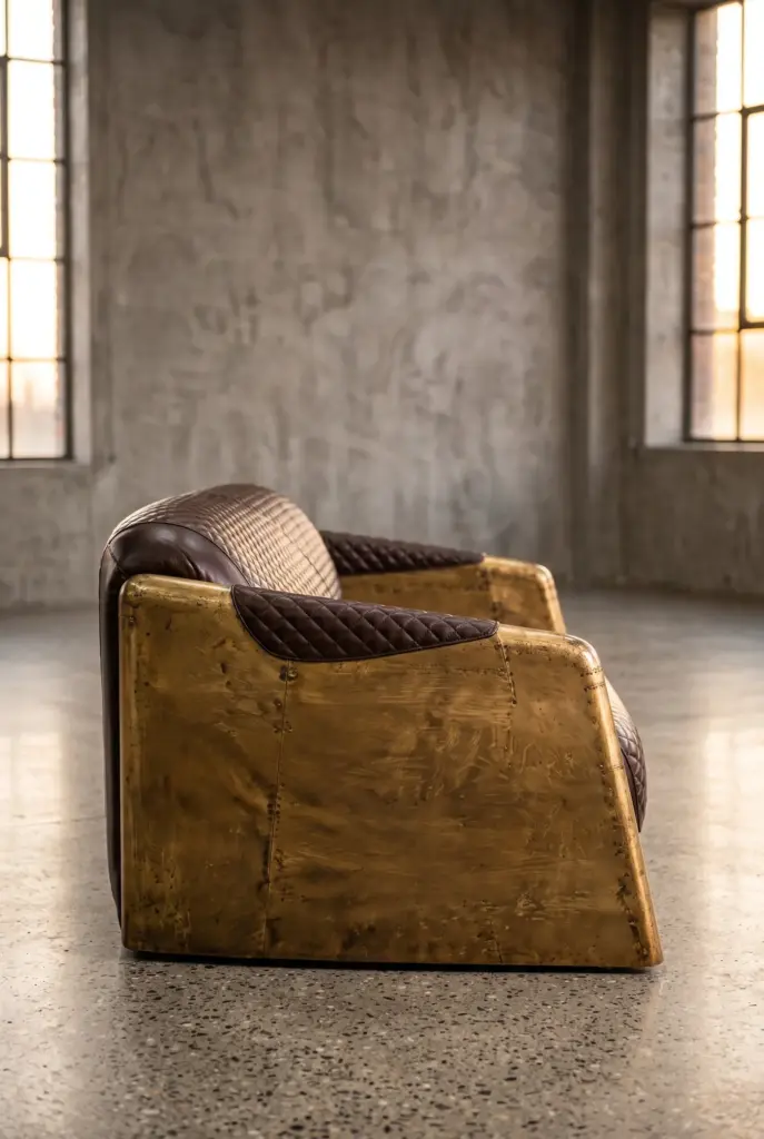 Двухместный диван Take-off Brass Wide 2 Seat
