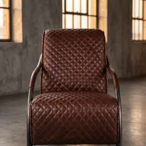 Кресло Bruno, Quilted Leather and Metal в стиле лофт — купить в OLD LOFT