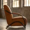 Кресло Bruno, Quilted Leather and Metal — профиль