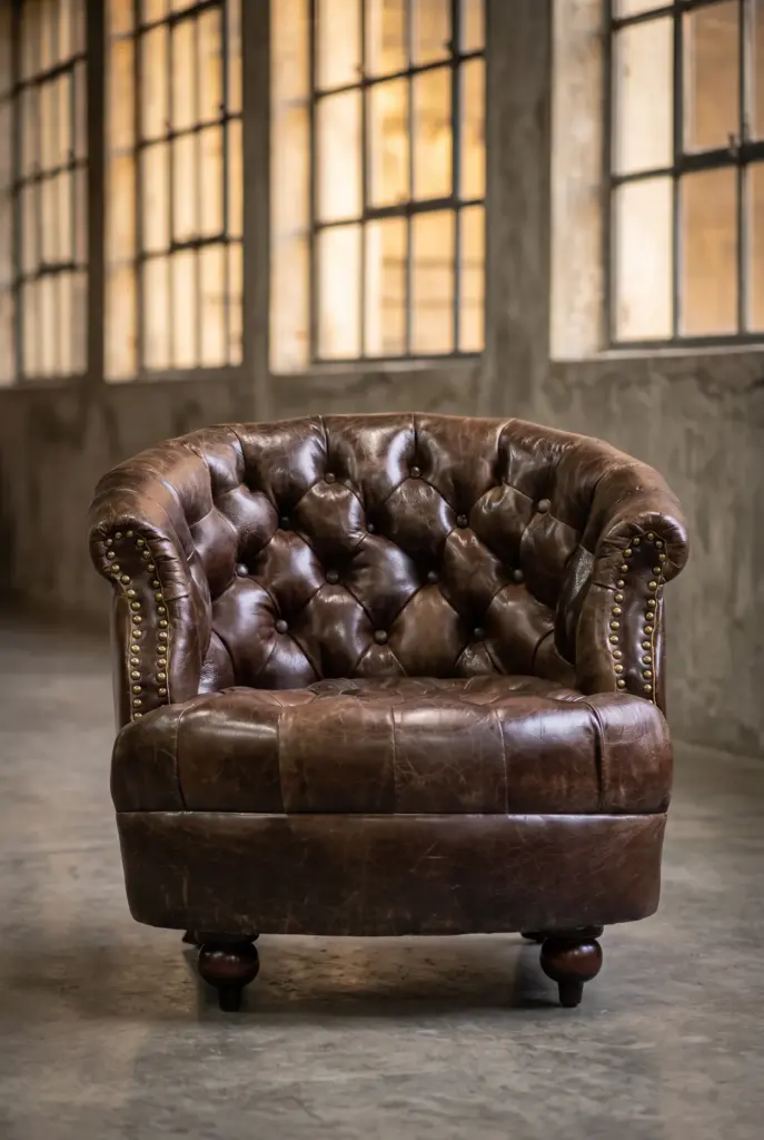 Кресло Comfort, Dark Leather and Wood