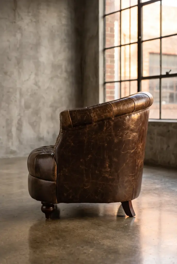 Кресло Comfort, Dark Leather and Wood