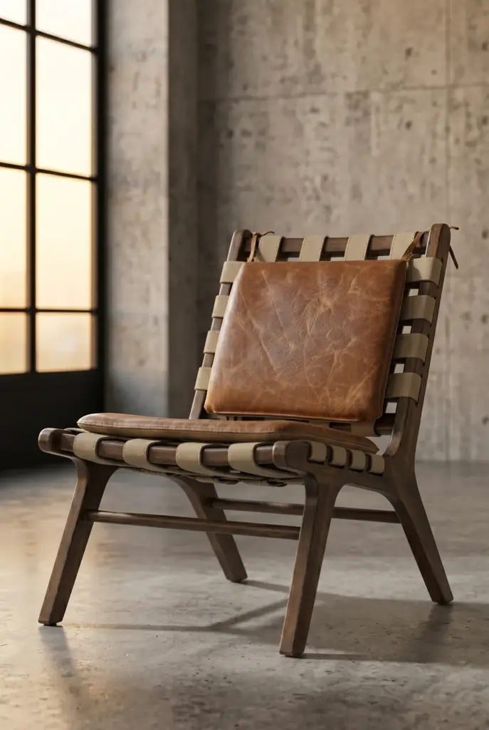 Кресло для отдыха Bench Leather and Fabric
