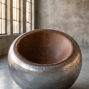 Кресло Hemisphere, Aluminum Finish в стиле лофт — купить в OLD LOFT