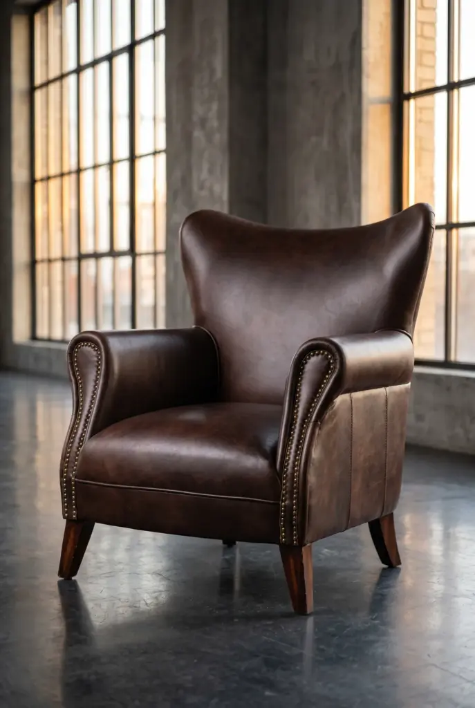 Кресло Intermezzo Dark Leather and Wood