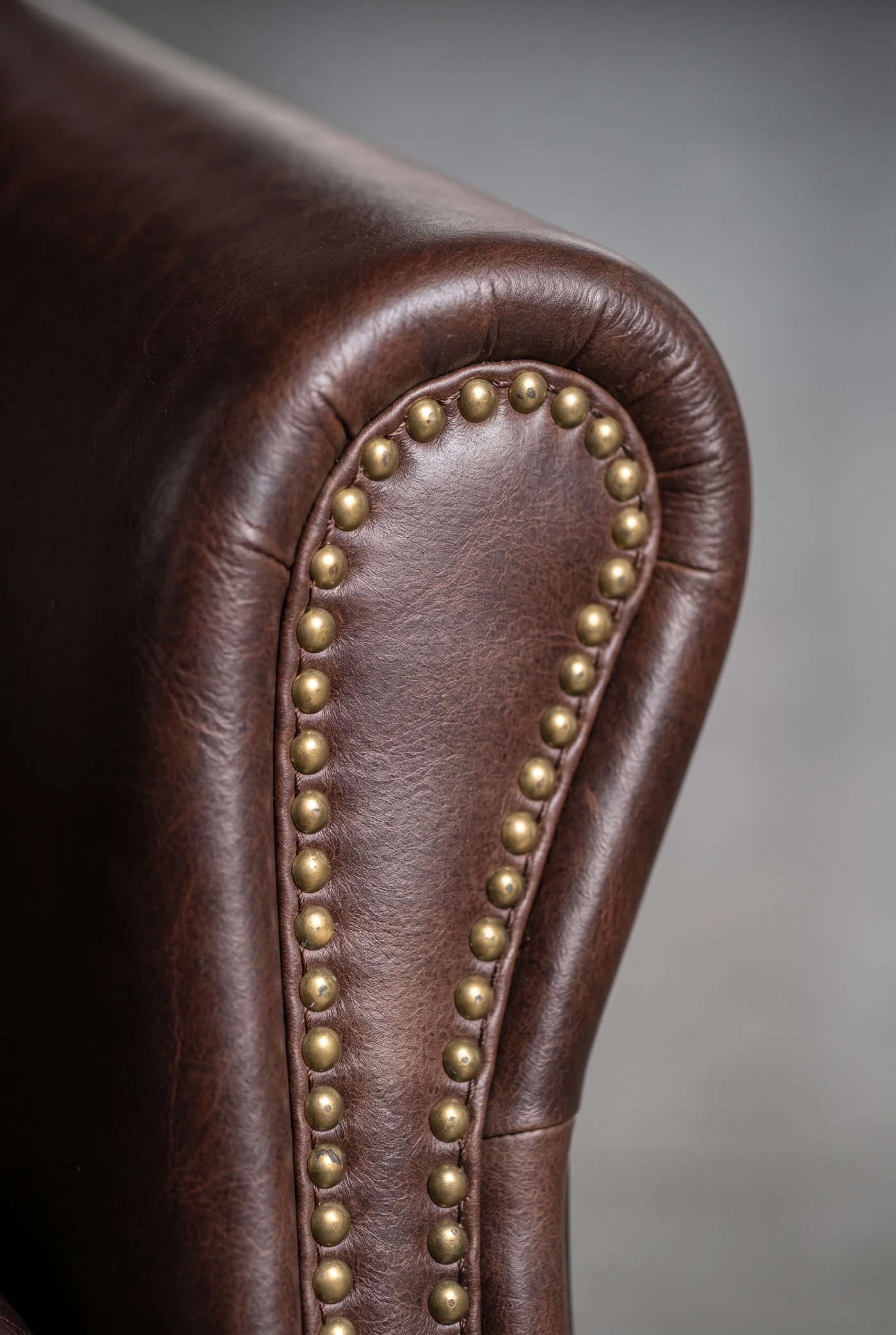 Кресло Intermezzo Dark Leather and Wood — деталь материала