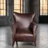 Кресло Intermezzo Dark Leather and Wood — фронт