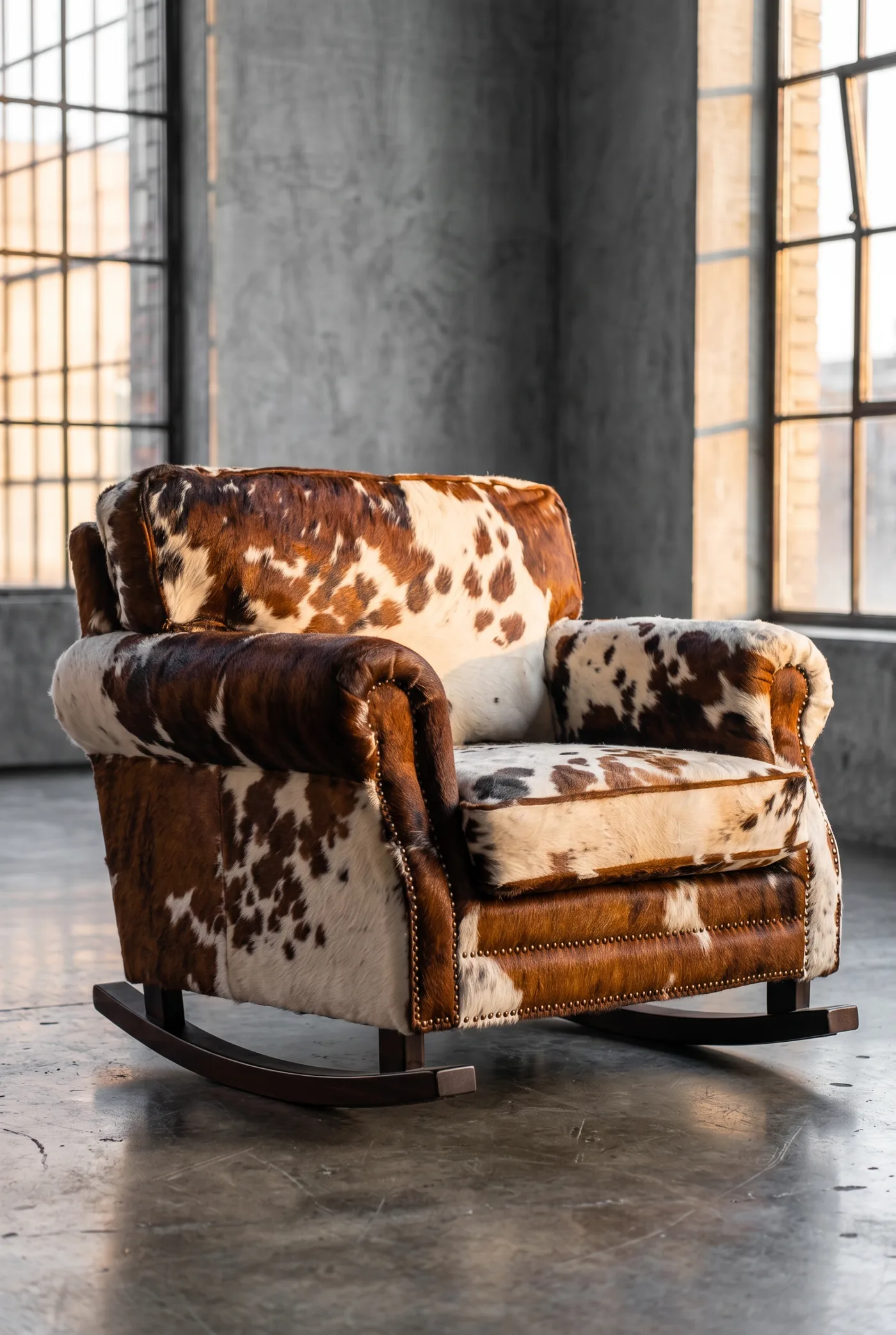 Кресло качалка Cowhide Cozy Rocker