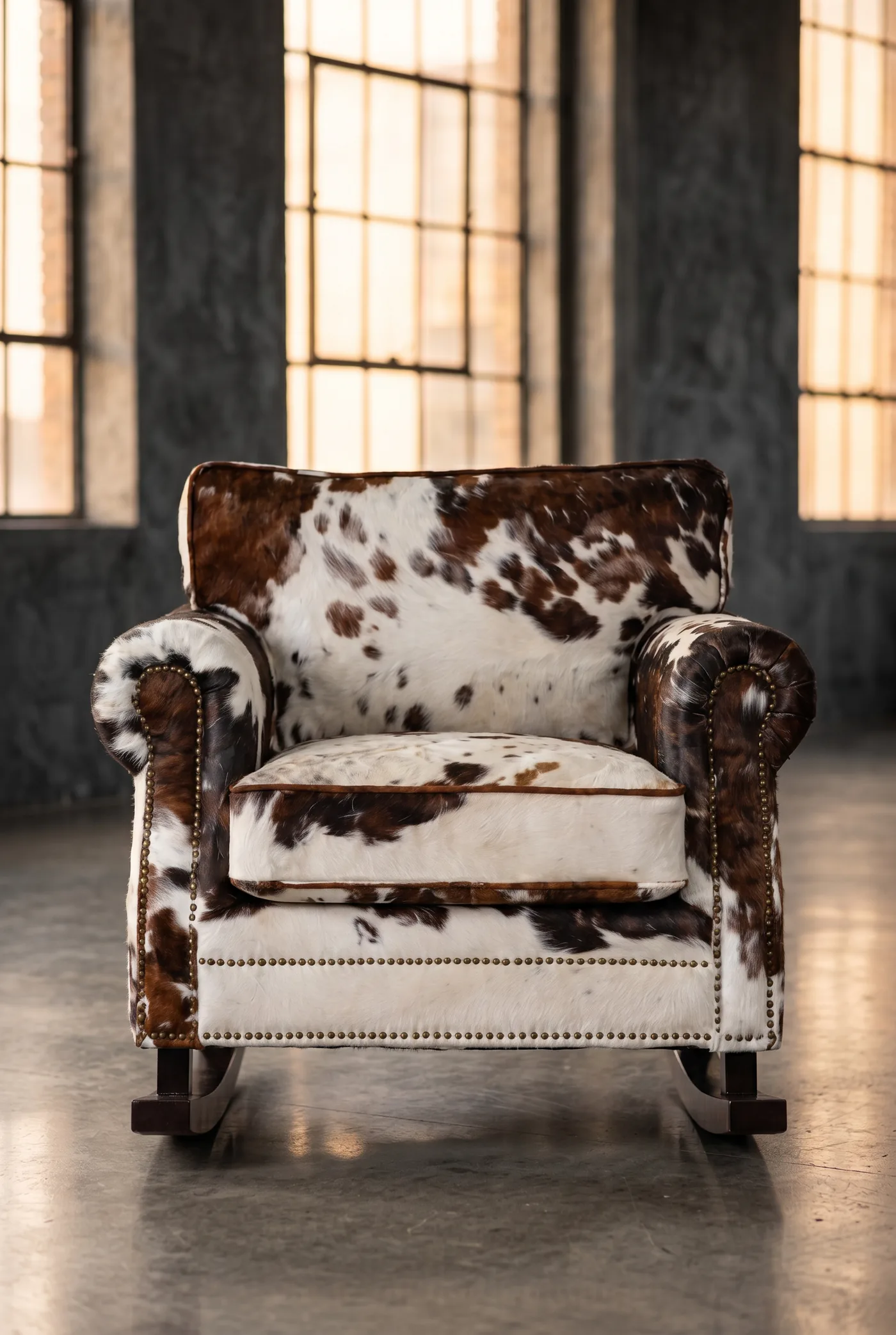 Кресло качалка Cowhide Cozy Rocker