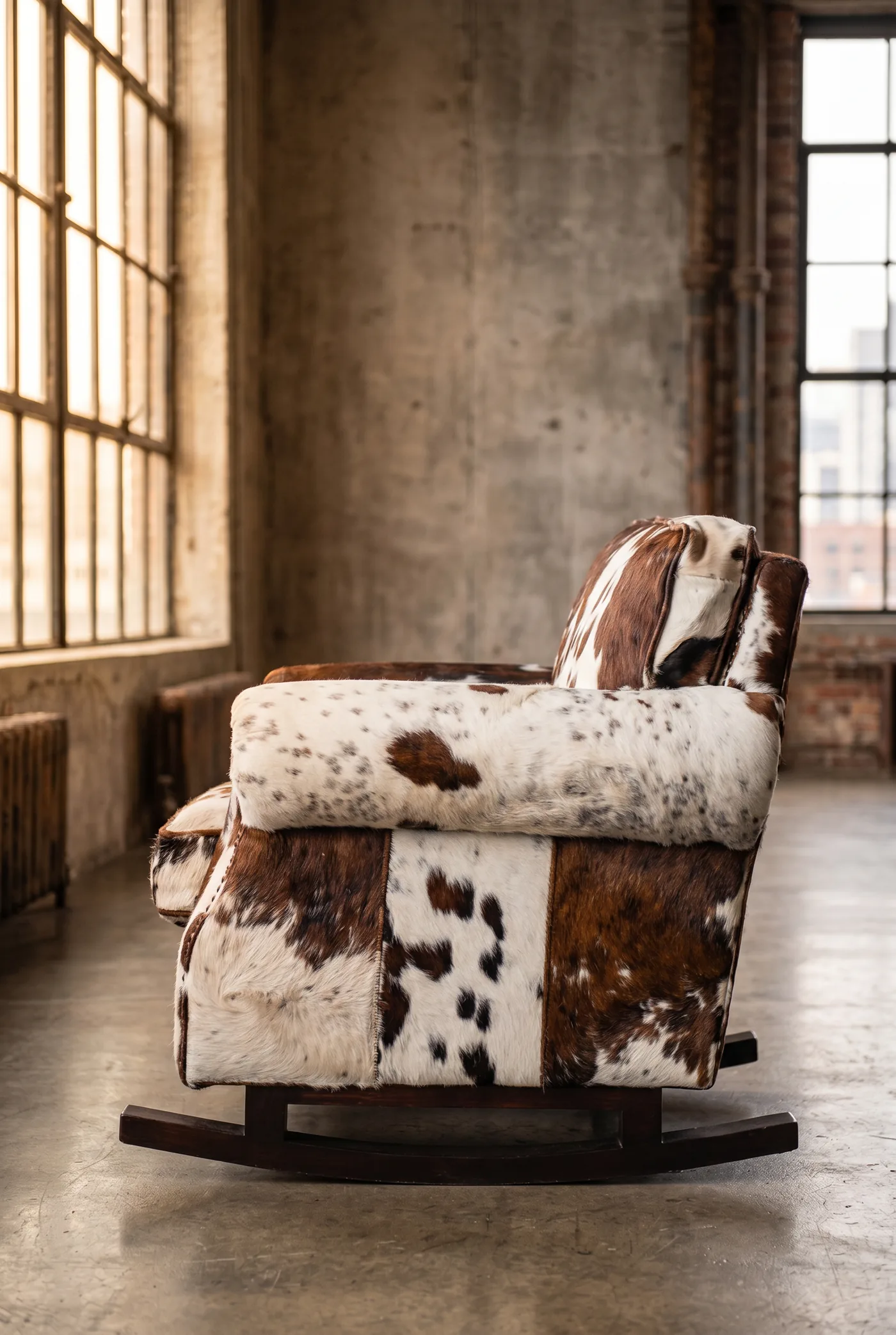 Кресло качалка Cowhide Cozy Rocker