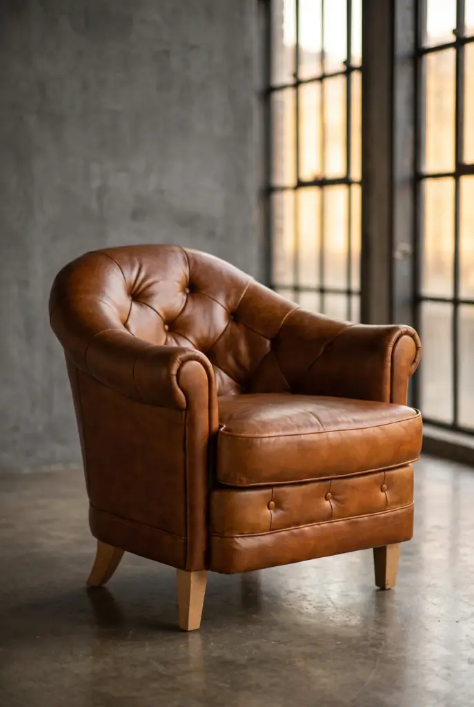 Кресло Oxford Quilted Leather 1 Seat
