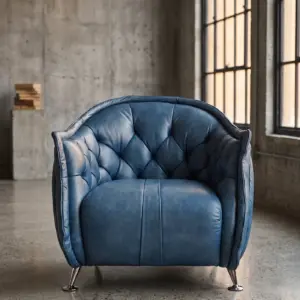 Кресло Siesta Blue, Shabby Leather в стиле лофт — купить в OLD LOFT