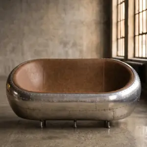 Кушетка Tub Aviator, Aluminum Finish в стиле лофт — купить в OLD LOFT