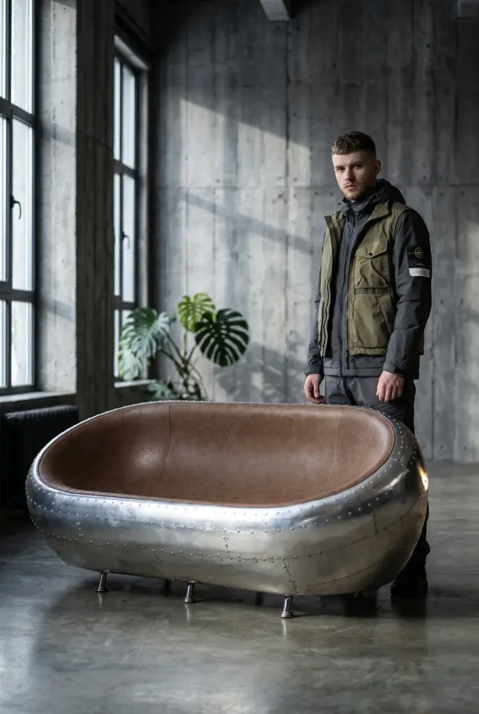 Кушетка Tub Aviator, Aluminum Finish