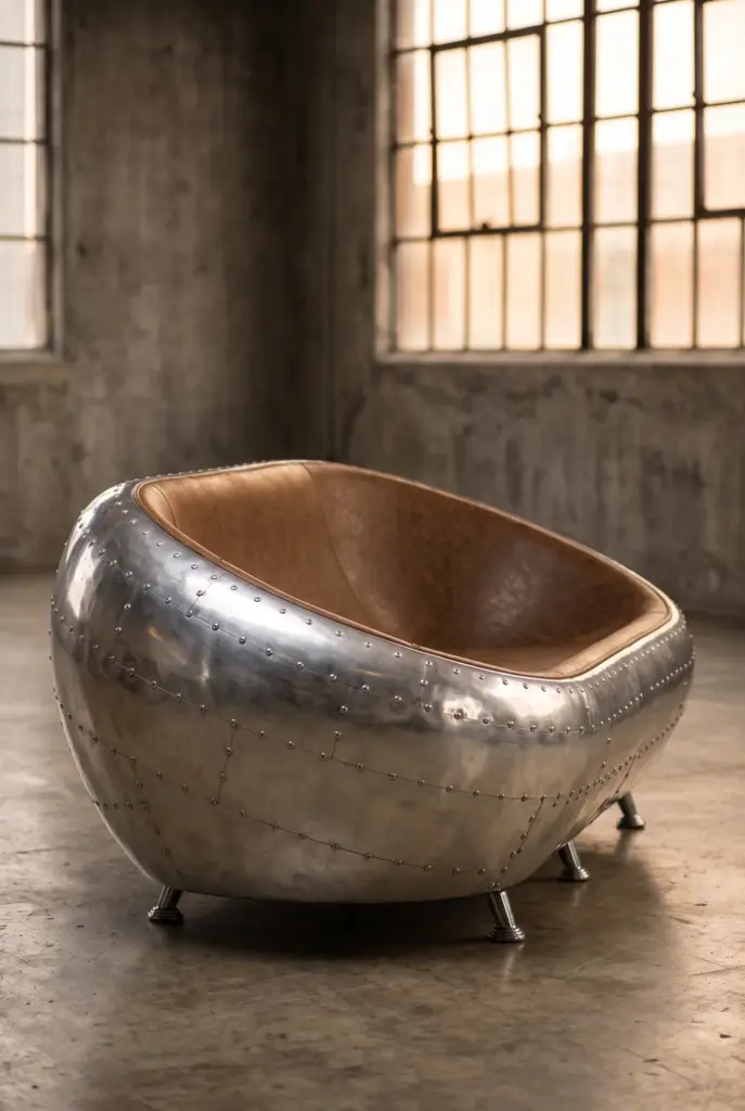 Кушетка Tub Aviator, Aluminum Finish
