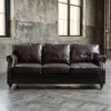 Трехместный диван Black Prince Leather — фронт