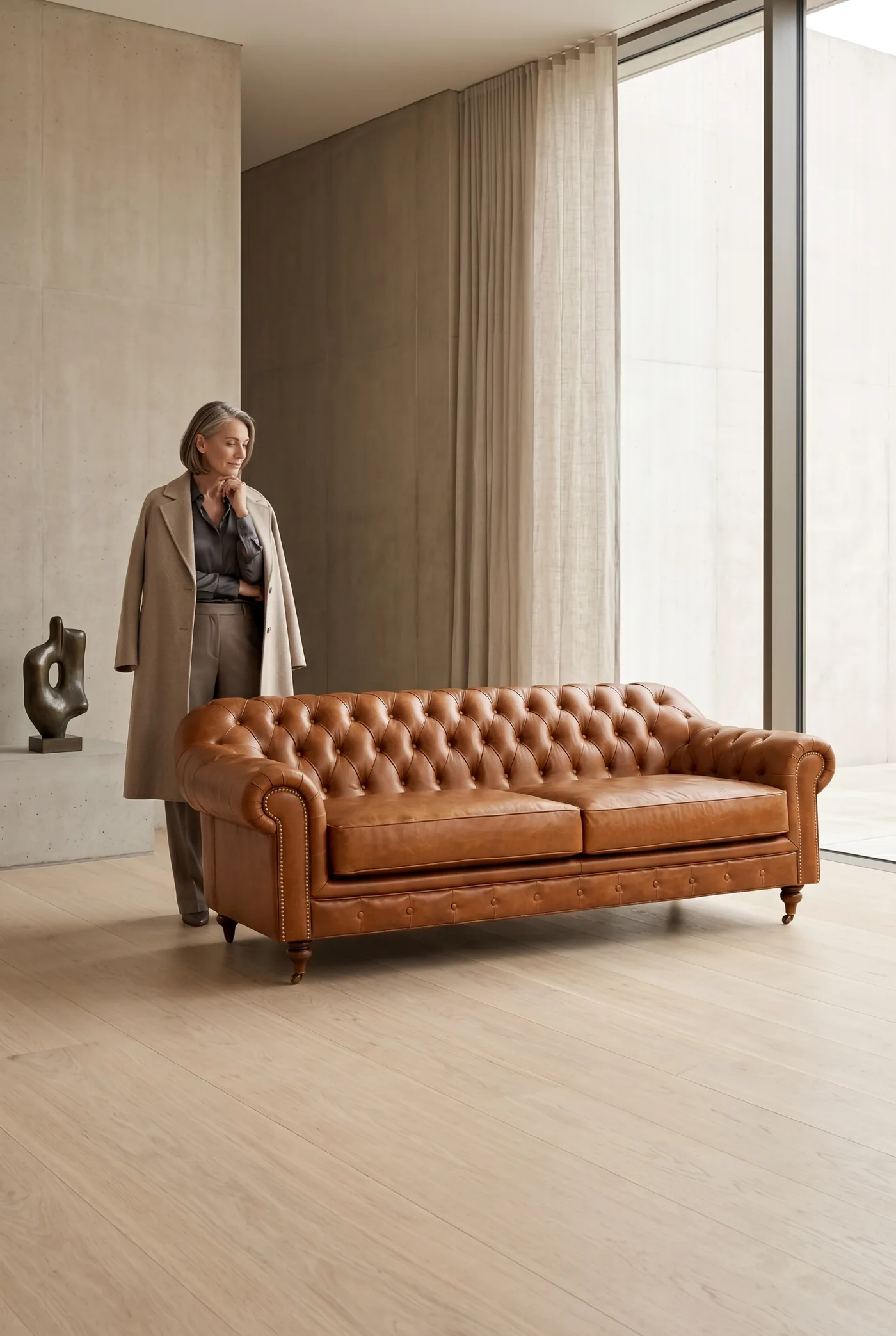 Трехместный диван Luxury 3 Seater в лофт — в интерьере