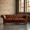 Трехместный диван Milan Brown 3 Seats — фронт