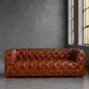 Трехместный диван Nega Quilted Leather — фронт