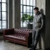 Трехместный диван Nottingham Quilted Leather — в интерьере