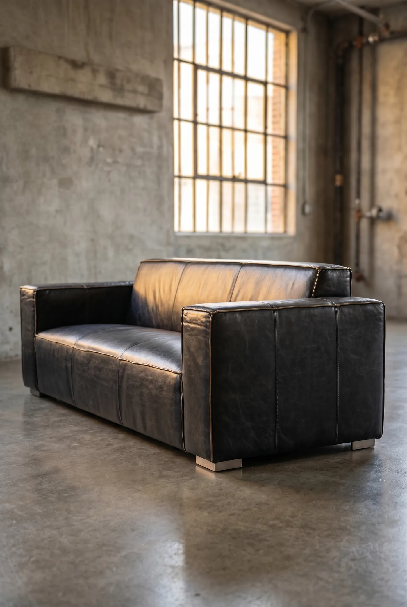 Трехместный диван Windsor, Black Leather
