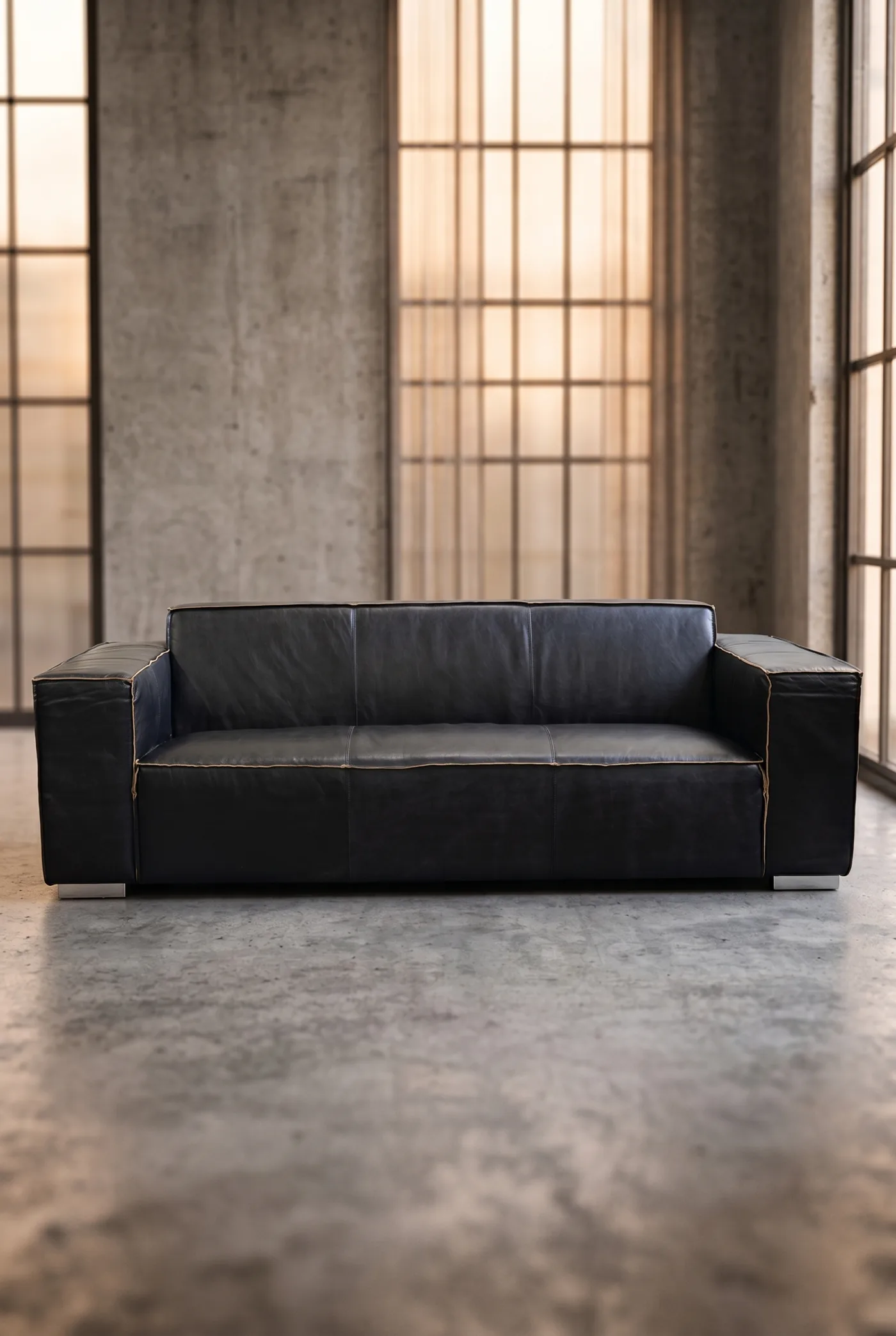 Трехместный диван Windsor, Black Leather