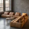 Угловой диван Martini Yellow Leather — 45°