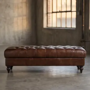 Банкетка Relax Long, Quilted Leather в стиле лофт — купить в OLD LOFT