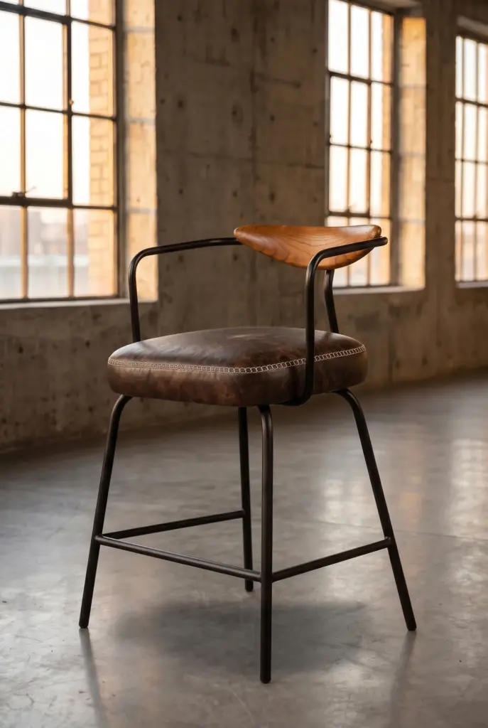 Барный стул Strong Leather and Wood
