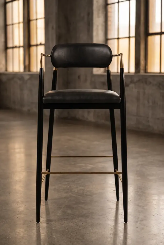 Барный стул Tall Agate Steel Armrest в стиле лофт — купить в OLD LOFT