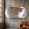 Карта World Map Aluminum and Wood — фронт