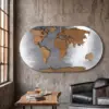 Карта World Map Aluminum and Wood — профиль