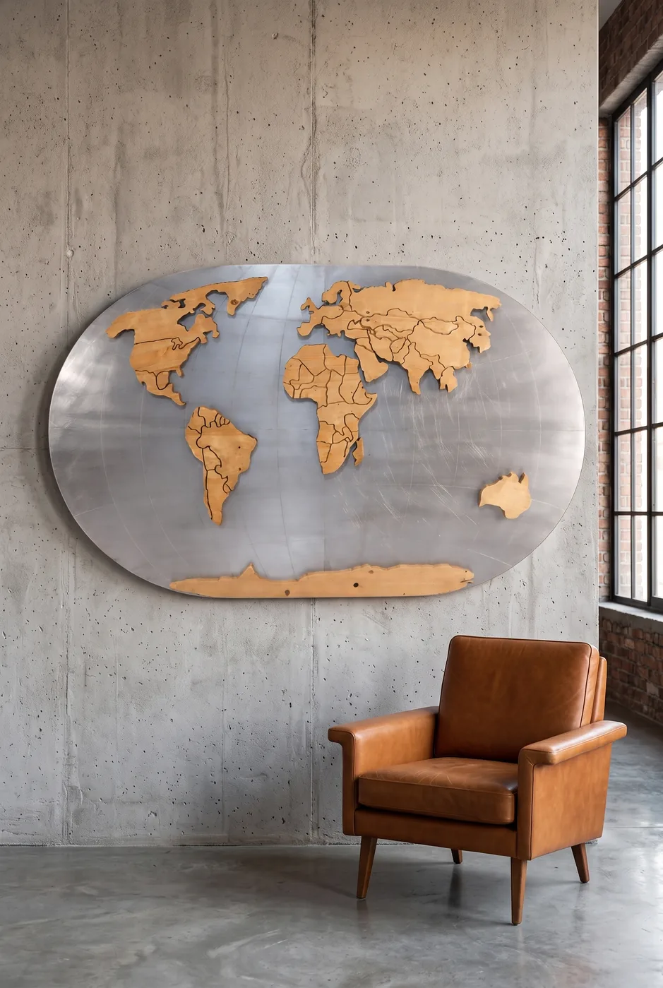 Карта World Map Little Card в стиле лофт — купить в OLD LOFT