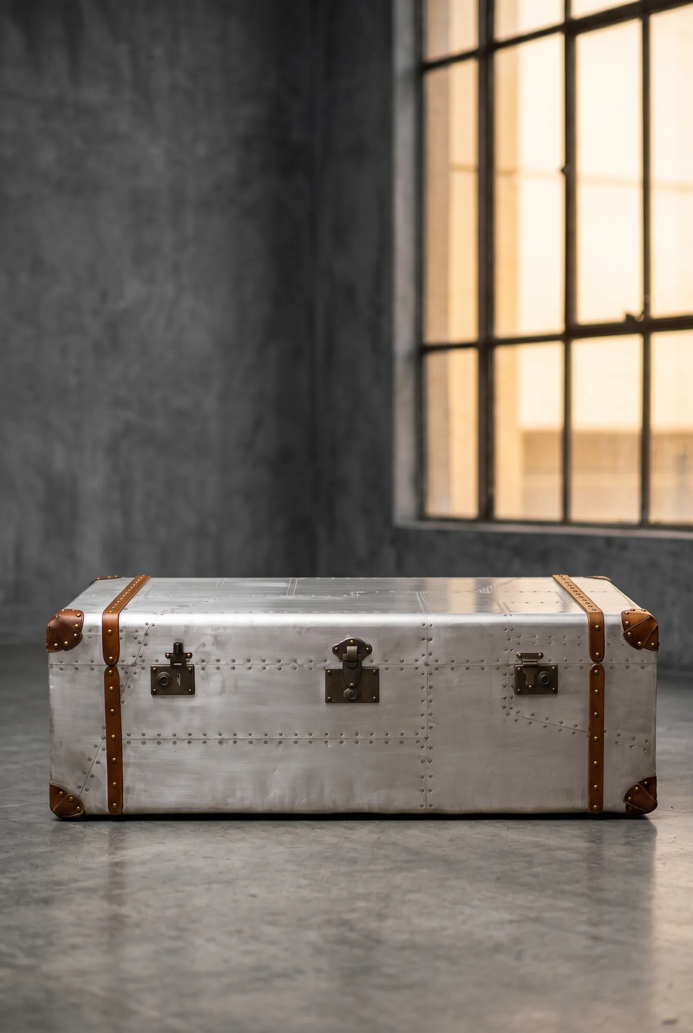Кофейный стол Aviator Coffee Chest Aluminum в стиле лофт — купить в OLD LOFT