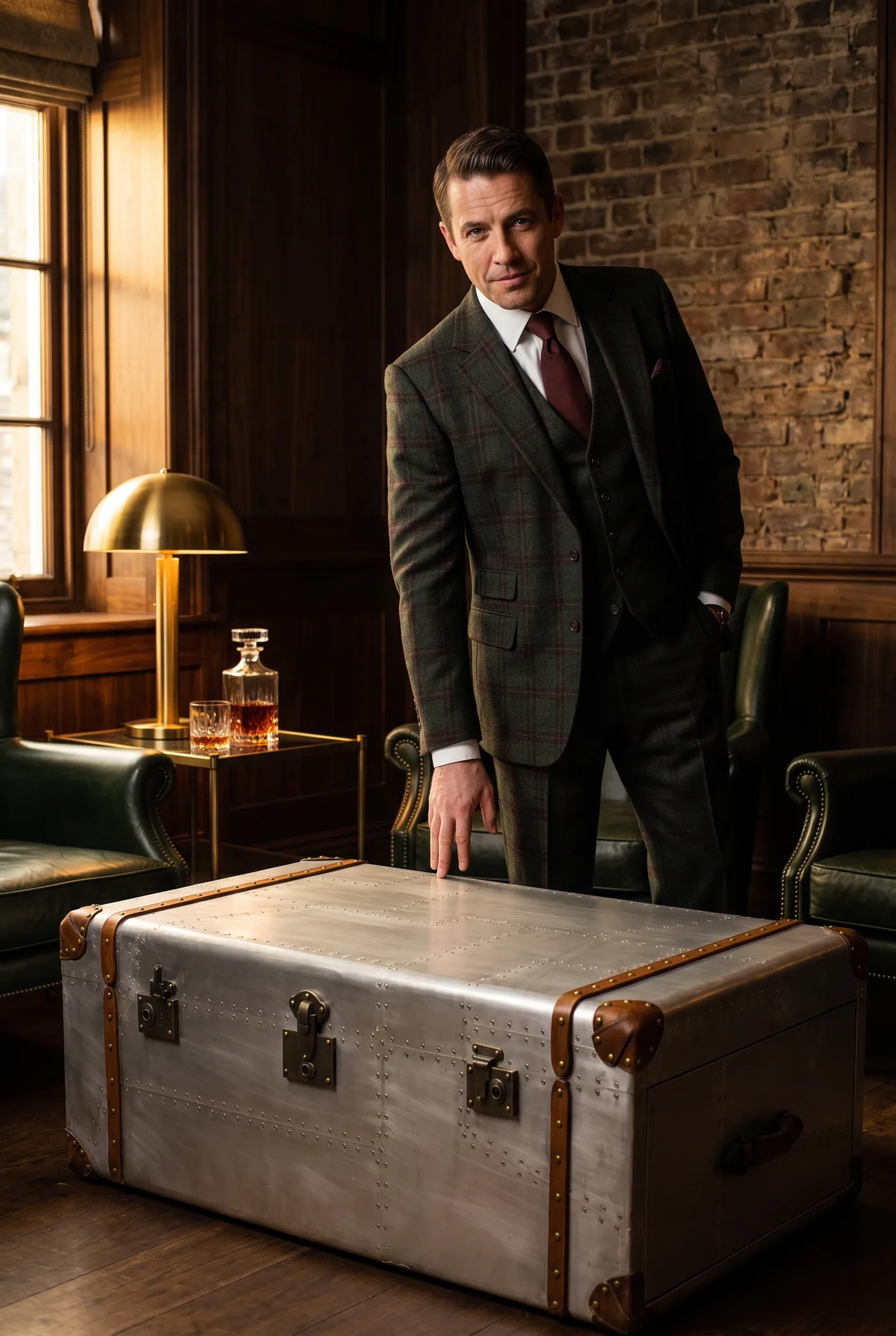 Кофейный стол Aviator Coffee Chest Aluminum — в интерьере