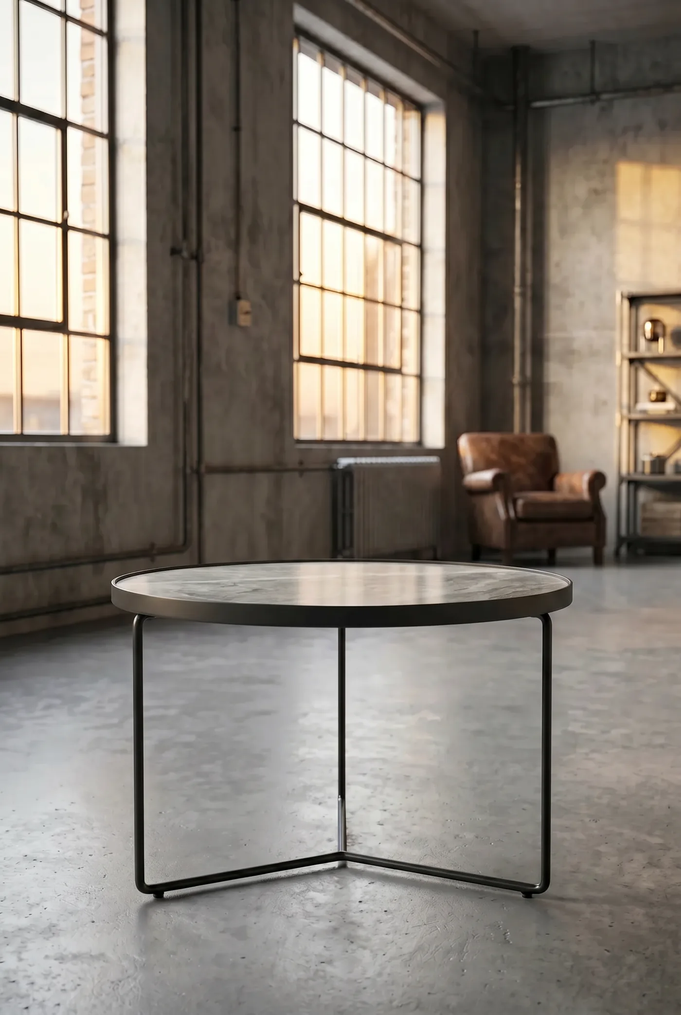 Кофейный столик Ceramic Circle Iron — фронт