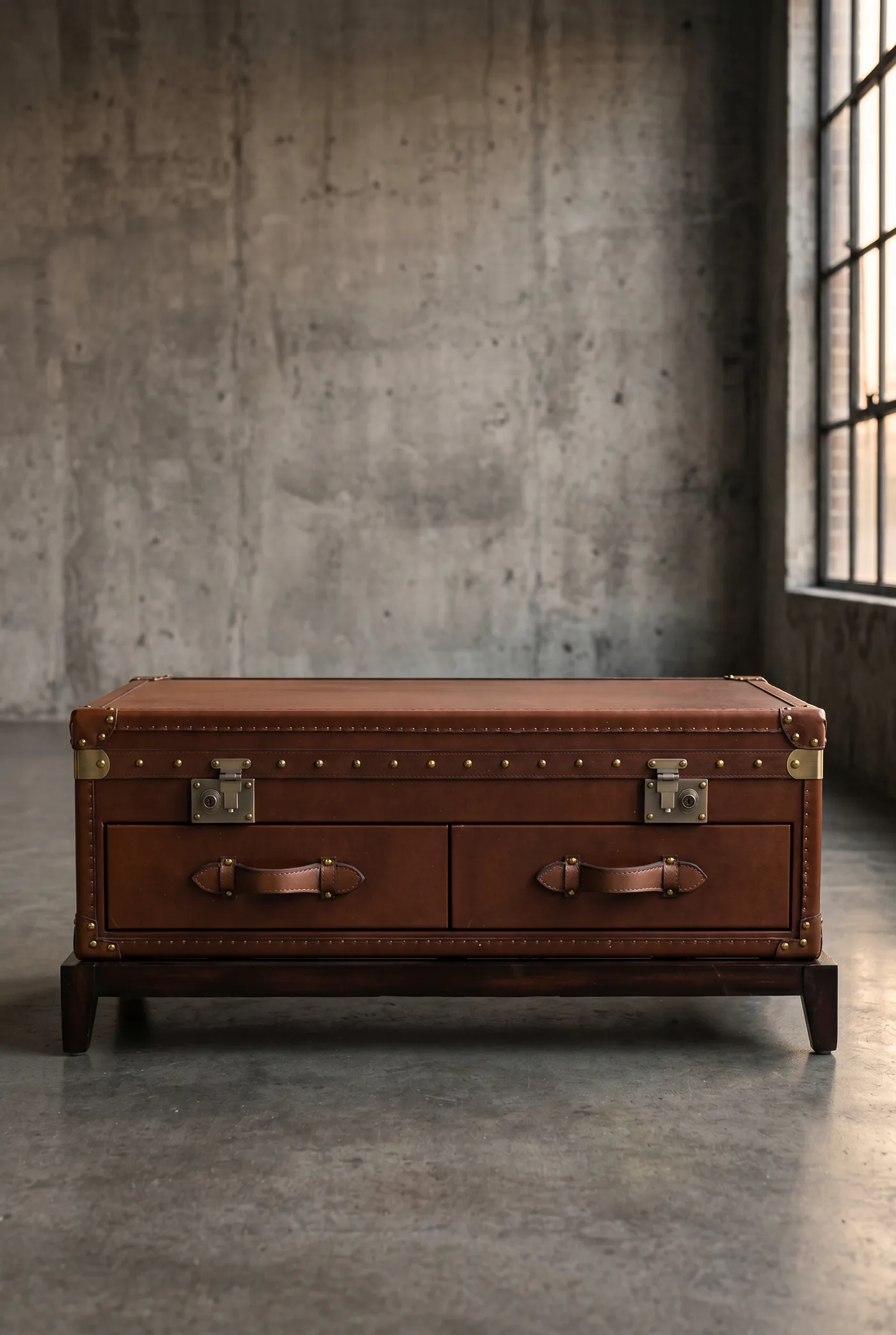 Кофейный столик Luggage Solid Wood в стиле лофт — купить в OLD LOFT