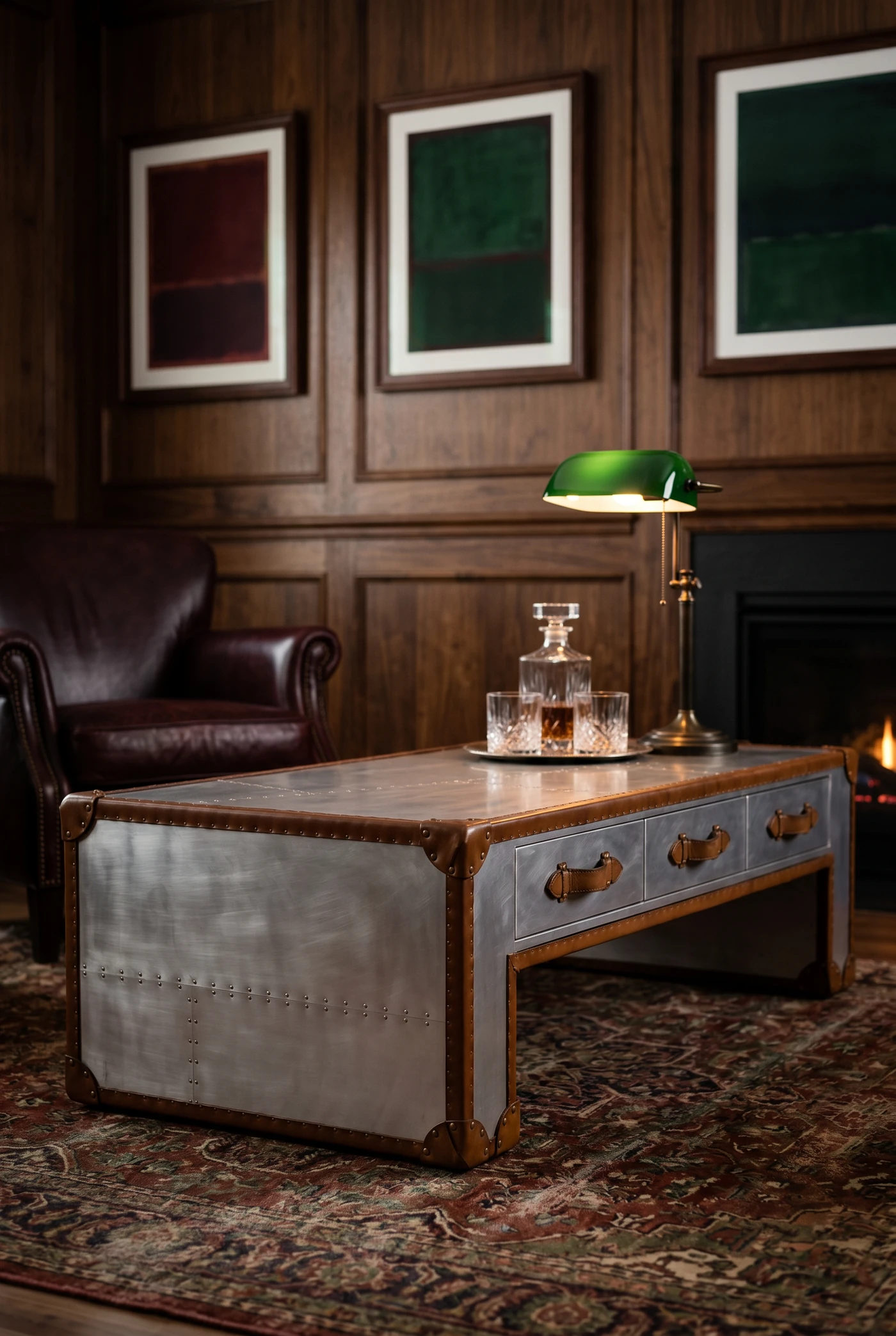 Кофейный столик Stonyhurst Aluminum 3 Drawer — фото 8